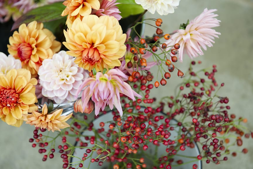 Flower arranging workshops at Swanton Morley House, Norfolk